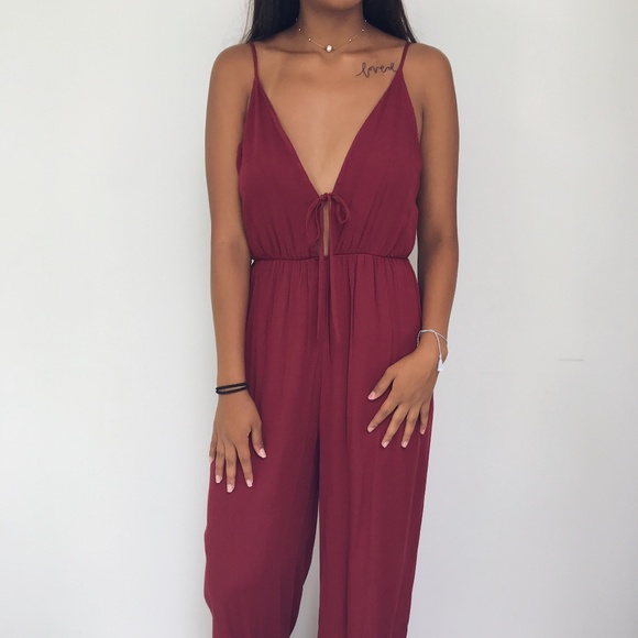 felicias Pants - 🆕 Celeste - Red Linen Jumpsuit